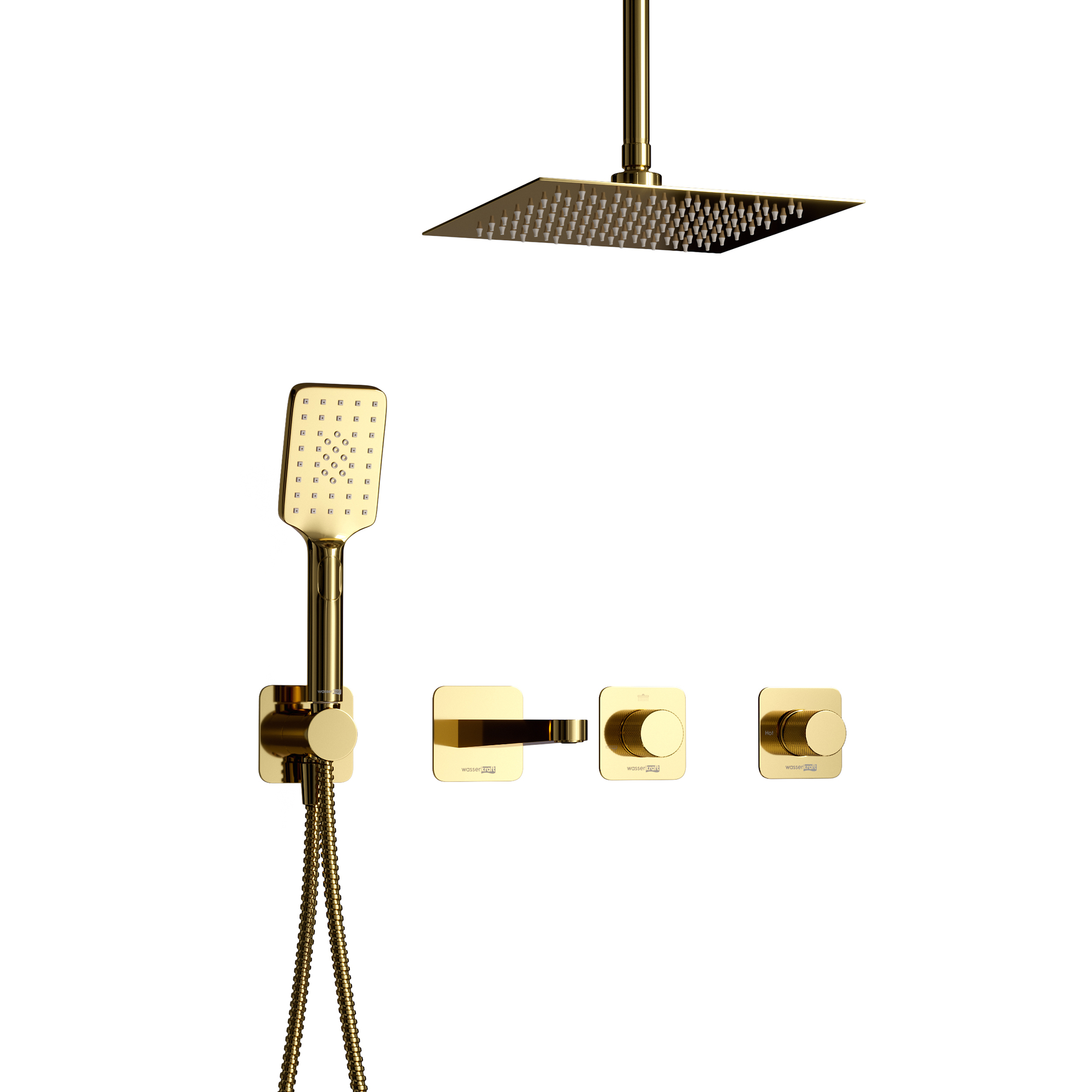 Встраиваемый комплект для ванны с верхней душевой насадкой и лейкойA7651.304.234.256.280.197.346.305