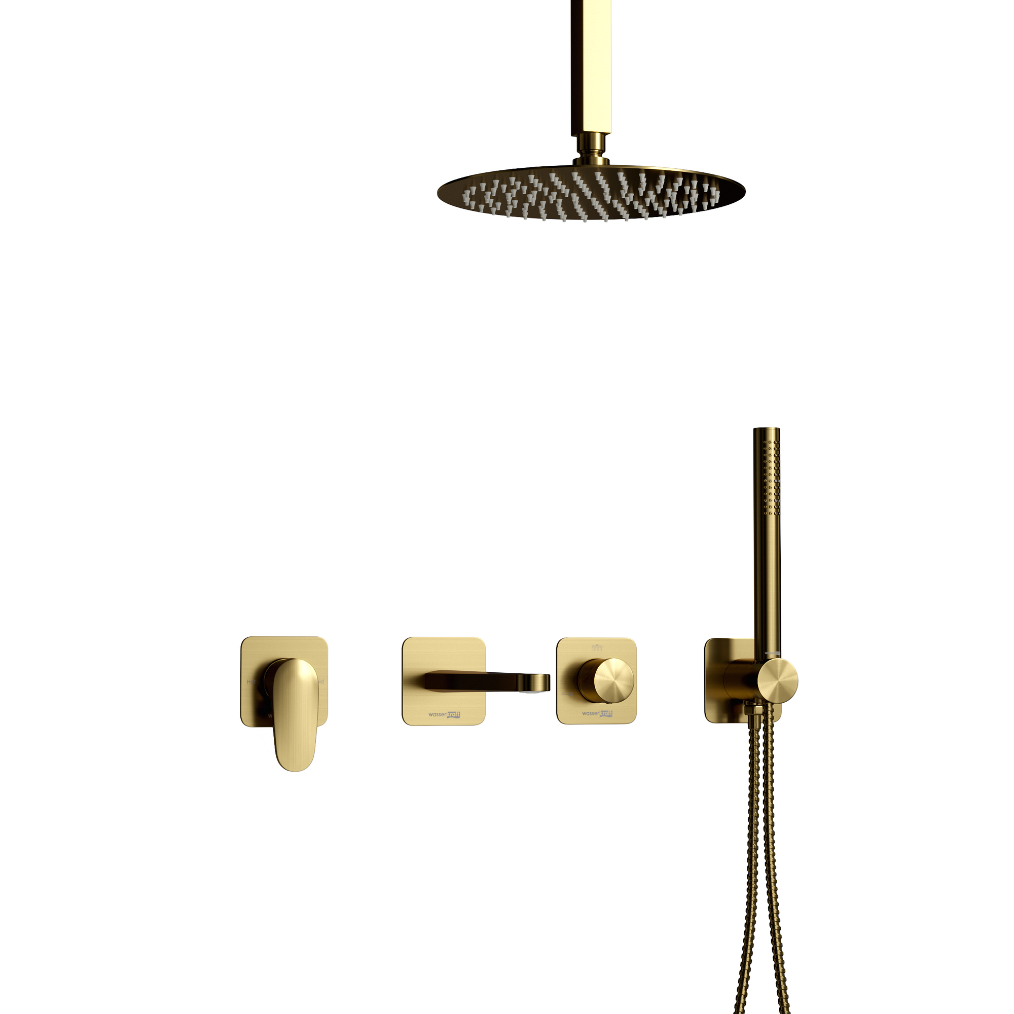 Встраиваемый комплект для ванны с верхней душевой насадкой и лейкойA3651.283.235.259.285.194.286.284