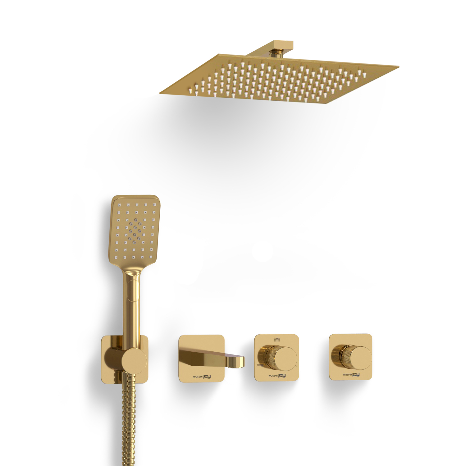 Встраиваемый комплект для ванны с верхней душевой насадкой и лейкой A7651.304.305.183.256.280.197.346