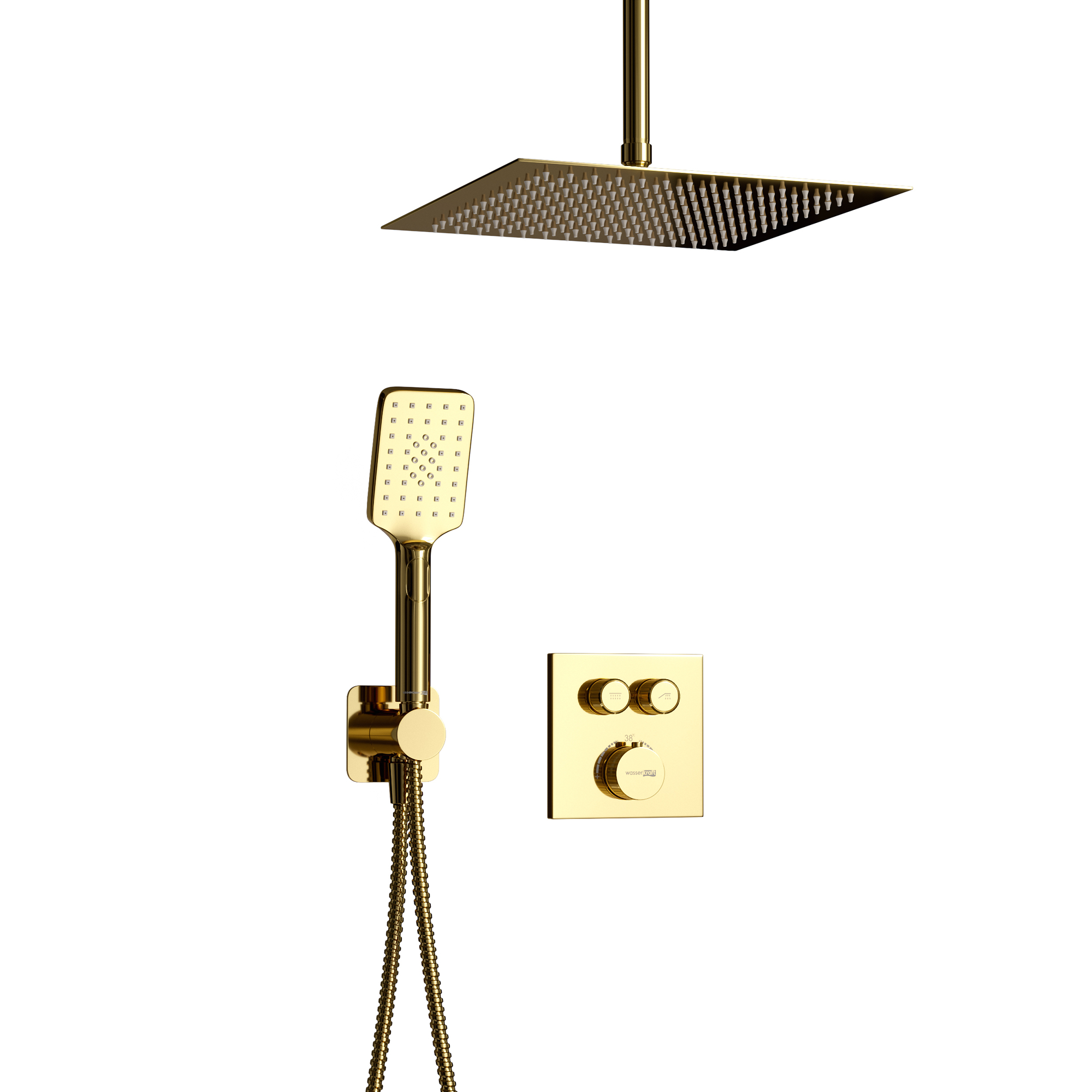 Встраиваемый комплект для ванны с изливом и верхней душевой насадкойA7148.234.261.280.197.346