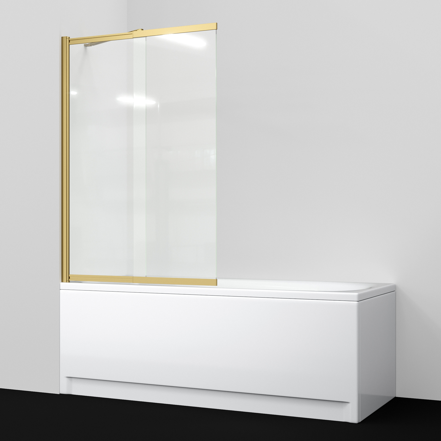 Стеклянная шторка на ванну с фиксатором Schunter 82S02-100WSF