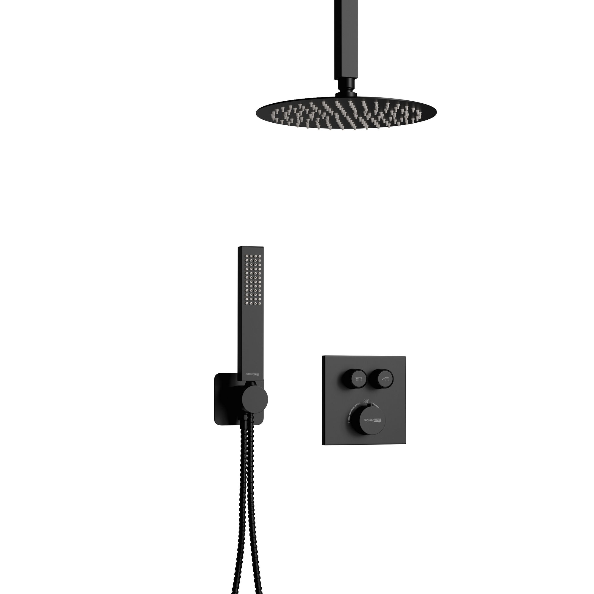 Встраиваемый комплект для ванны с изливом и верхней душевой насадкойA7448.152.258.302.240.218