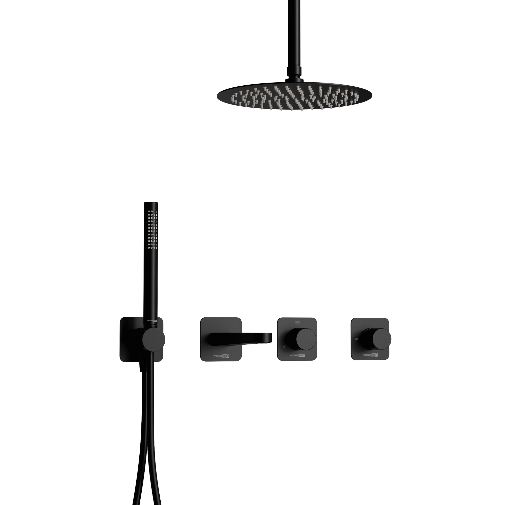 Встраиваемый комплект для ванны с верхней душевой насадкой и лейкойA5251.300.151.258.302.242.217.301