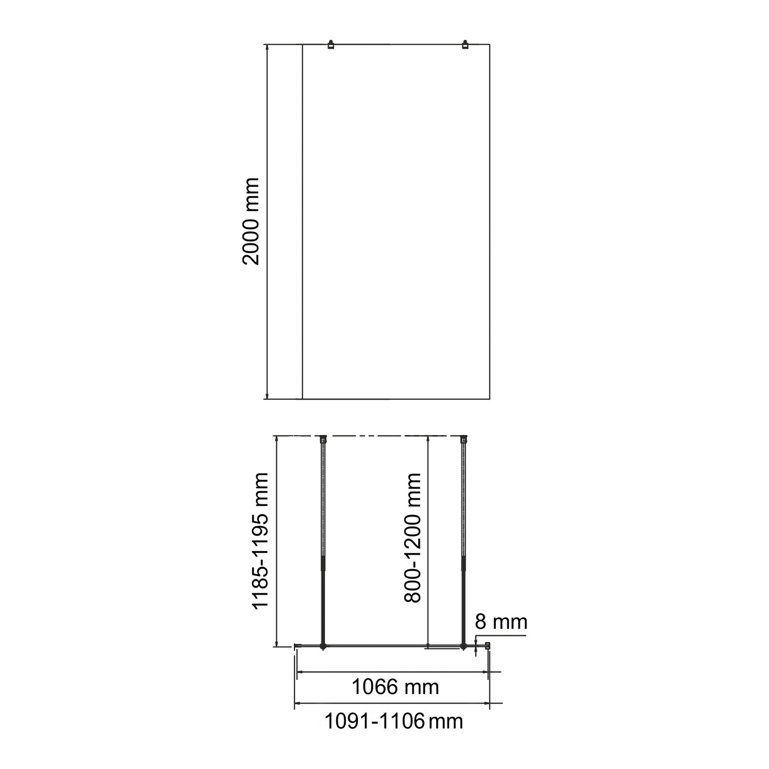 Vechte 60W46GR-FL Душевая перегородка
