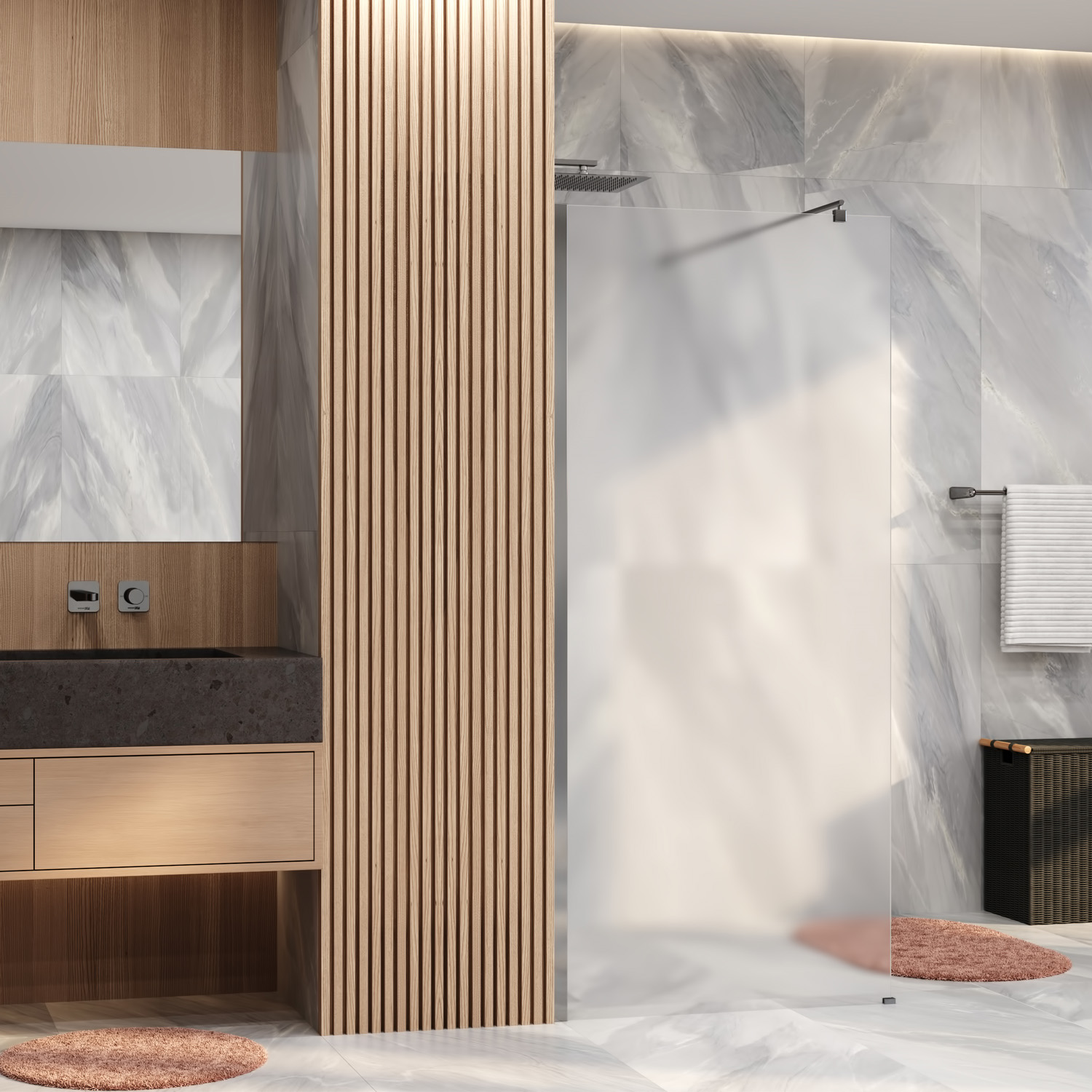 Rur 30W46BN-MG Душевая перегородка