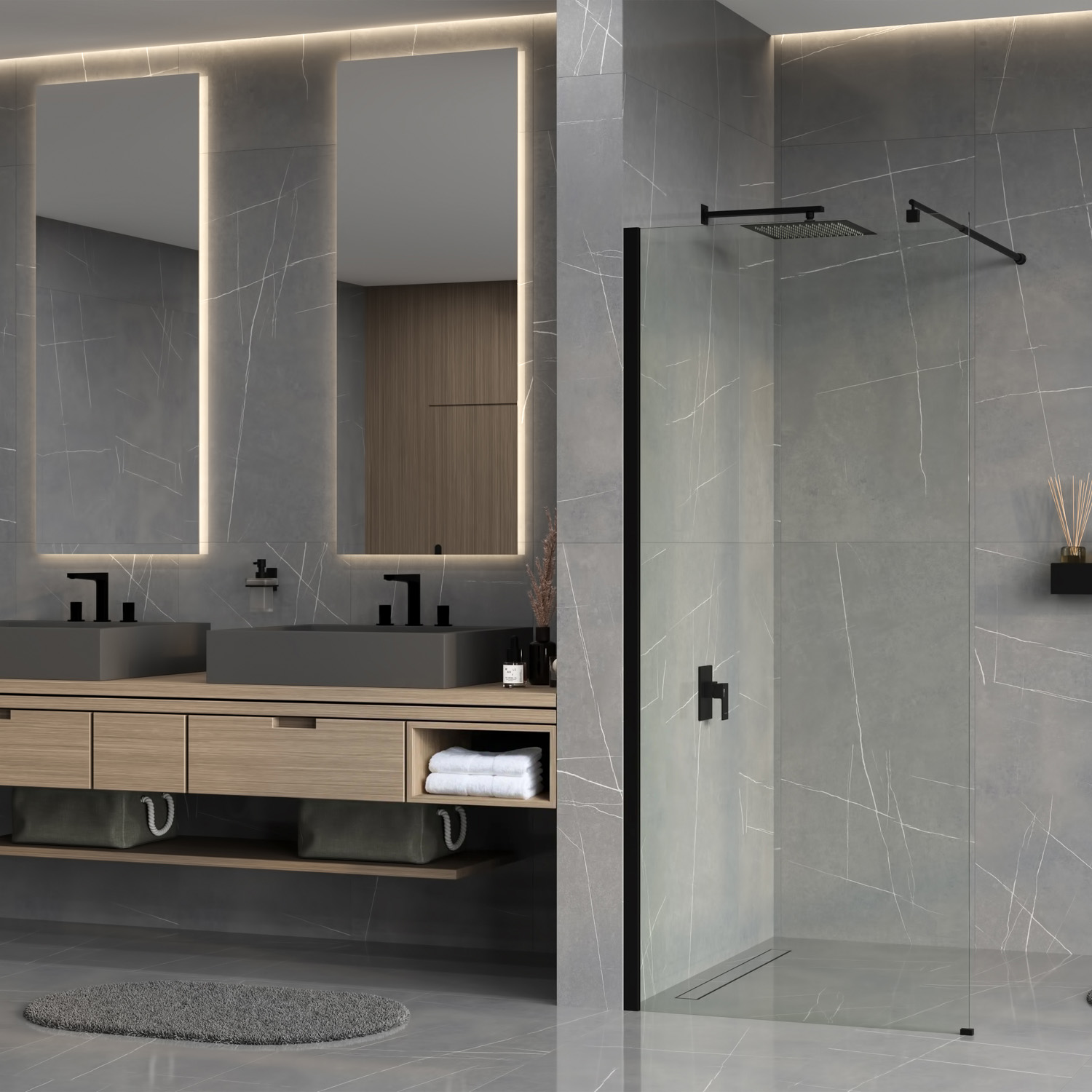 Rur 30W44MB Душевая перегородка